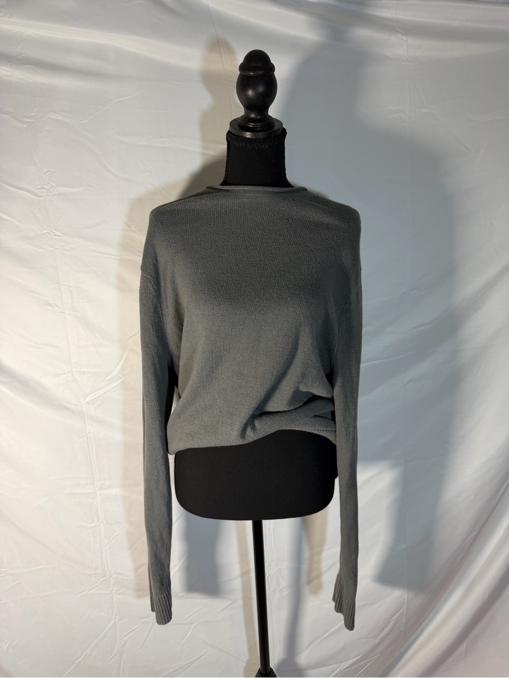 Abercrombie & Fitch Olive Gray Knit Crewneck Sweater